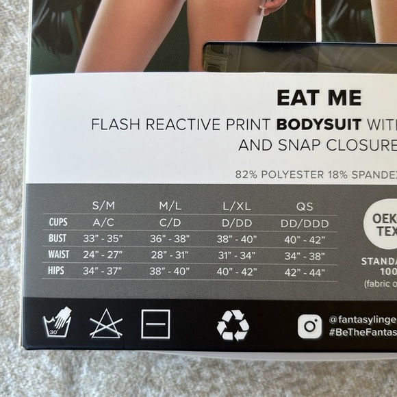 Brand New Eat Me Flash Reactive Bodysuit w/ Elastic & Snap Closure Mushroom - Picture 13 of 14